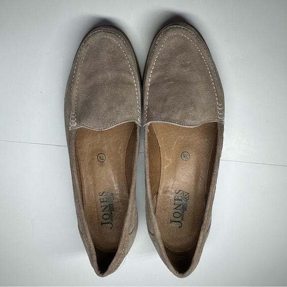 Jones Bootmaker Loafers Shoes Men's 7.5 Playa Tan Suede England Preppy Leather - Picture 10 of 14